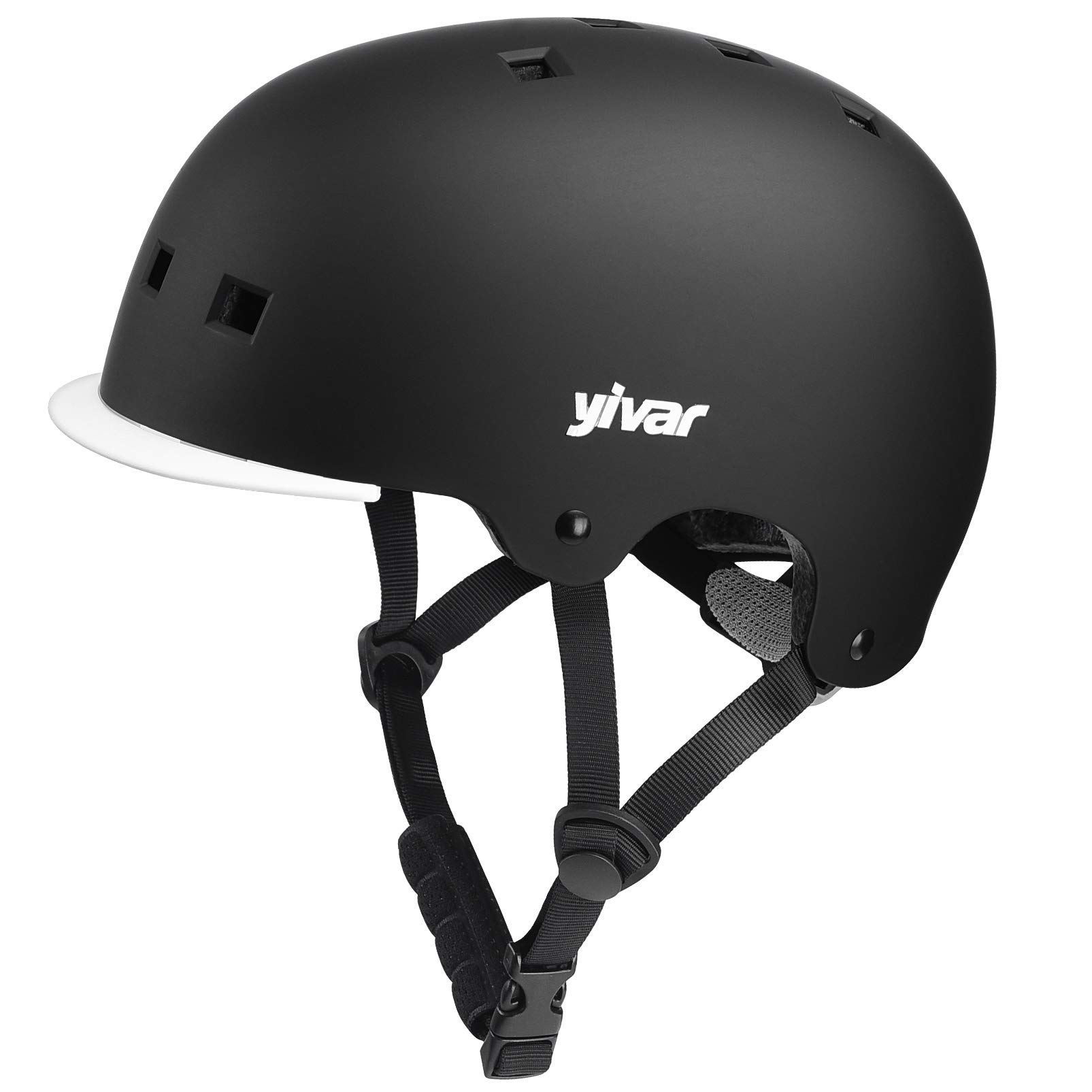 YIVAR Kids Bike Helmet Adjustable Skateboard Helmet with Detachable Visor for Scooter Roller Cycling Skating, 8-13 Years Old Boys Girls