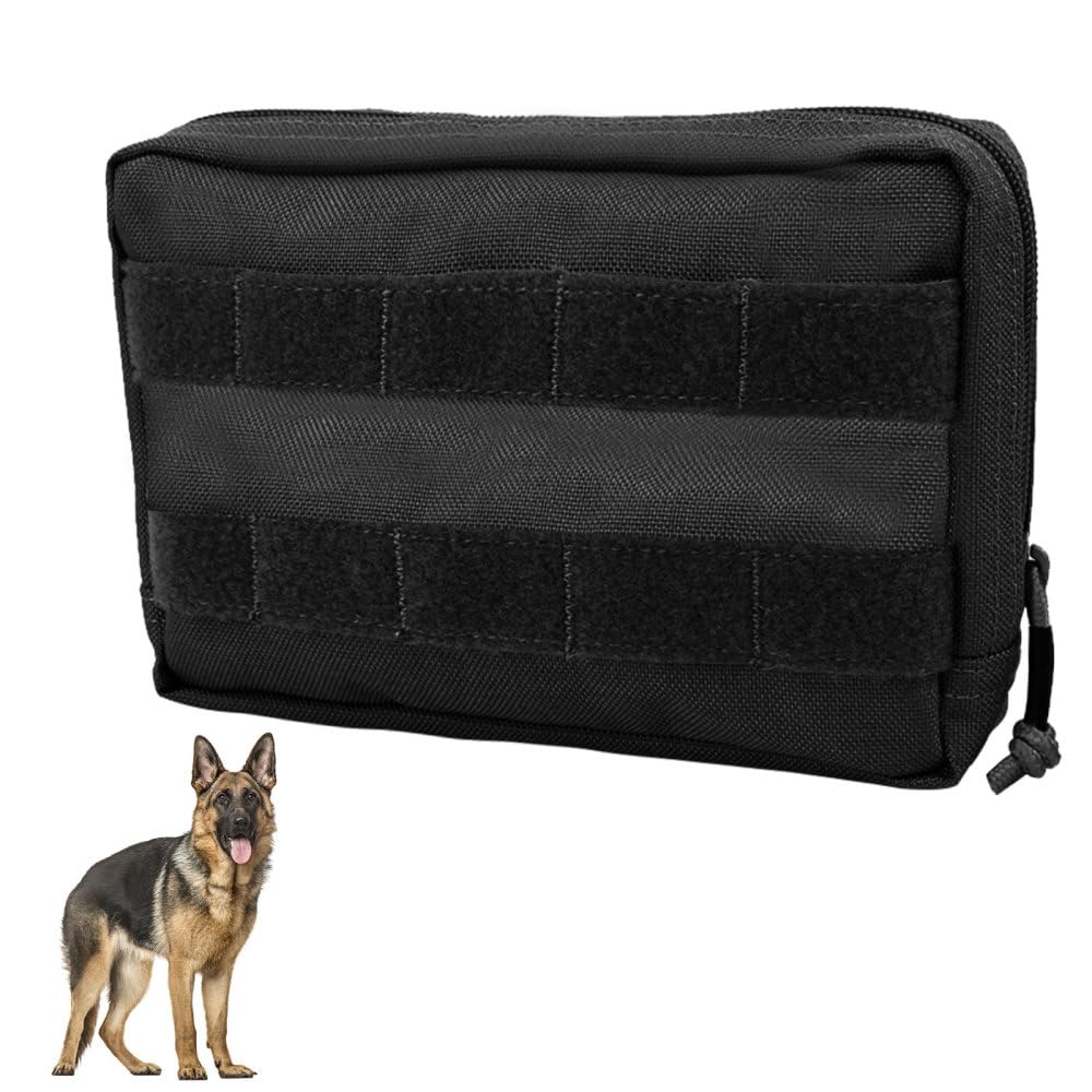 Borsa da Sella per Cani, Zaino Tattico per Imbracatura per Cane in Nylon 1000D, Molle Zaini per Trasporto Cani con Scomparti, per Guinzagli, Collari, Ciotole, Sacchetti per Escrementi e Chiavi