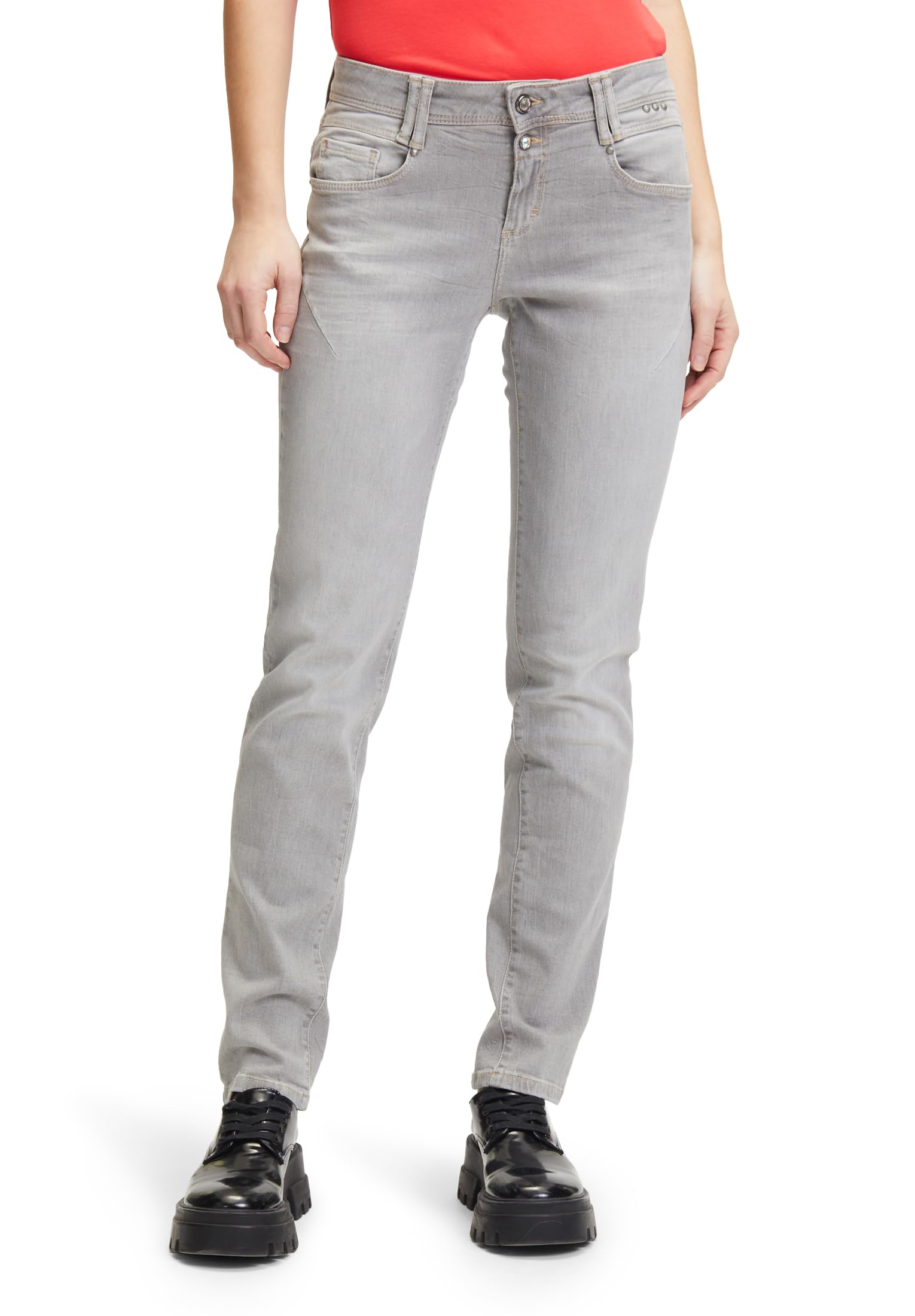 Cartoon Damen Boyfriend-Hose mit Reißverschluss