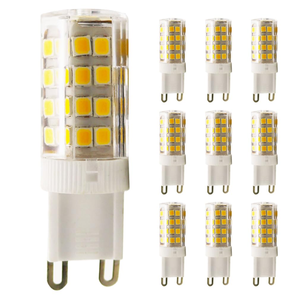 Chao Zan 5W G9 Led Bulbs, AC 220V, No Flickering LED Bulb, Energy Saving Bulbs for Home Lighting, Non-Dimmable (Warm White, 10 Count)