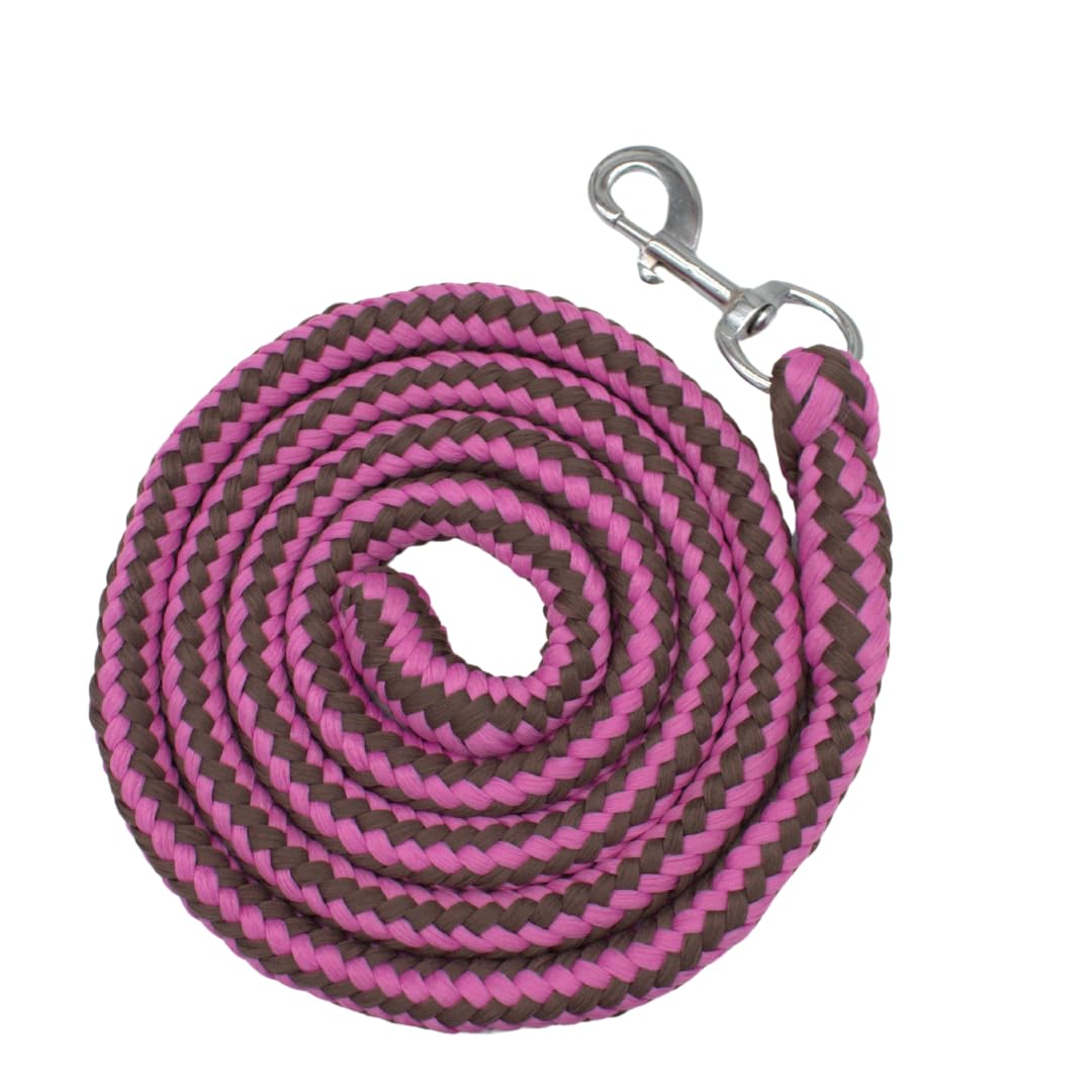 PFIFF 103103 - Set di 3 cavezze Sunny, con cavezze, Maglieria e Frange, Personalizzabile, Colore: Marrone/Rosa