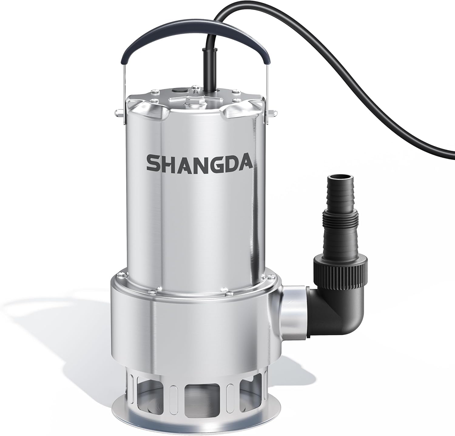 Sump Pump 1.5HP Submersible Water Pump 4500GPH Stainless Steel Electric Clean/Dirty Water Draining Transfer Pumps with Adapters for Pool Hot Tub Pond