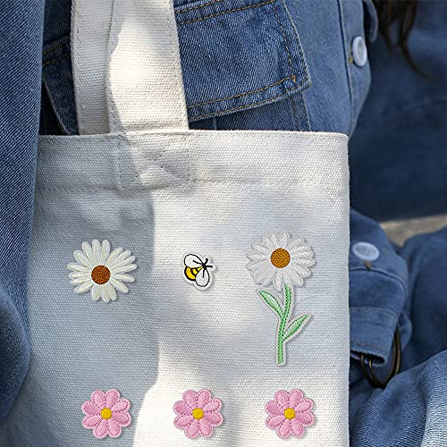 Drwate Embroidered Flowers Bee Iron On Patches 36Pcs Cute Bumble Sunflower Daisy Patch For Clothing Sew On Embroidered Applique Decoration Sewing Patches For Bags Jackets Jeans Clothes Diy Patches thumb #5