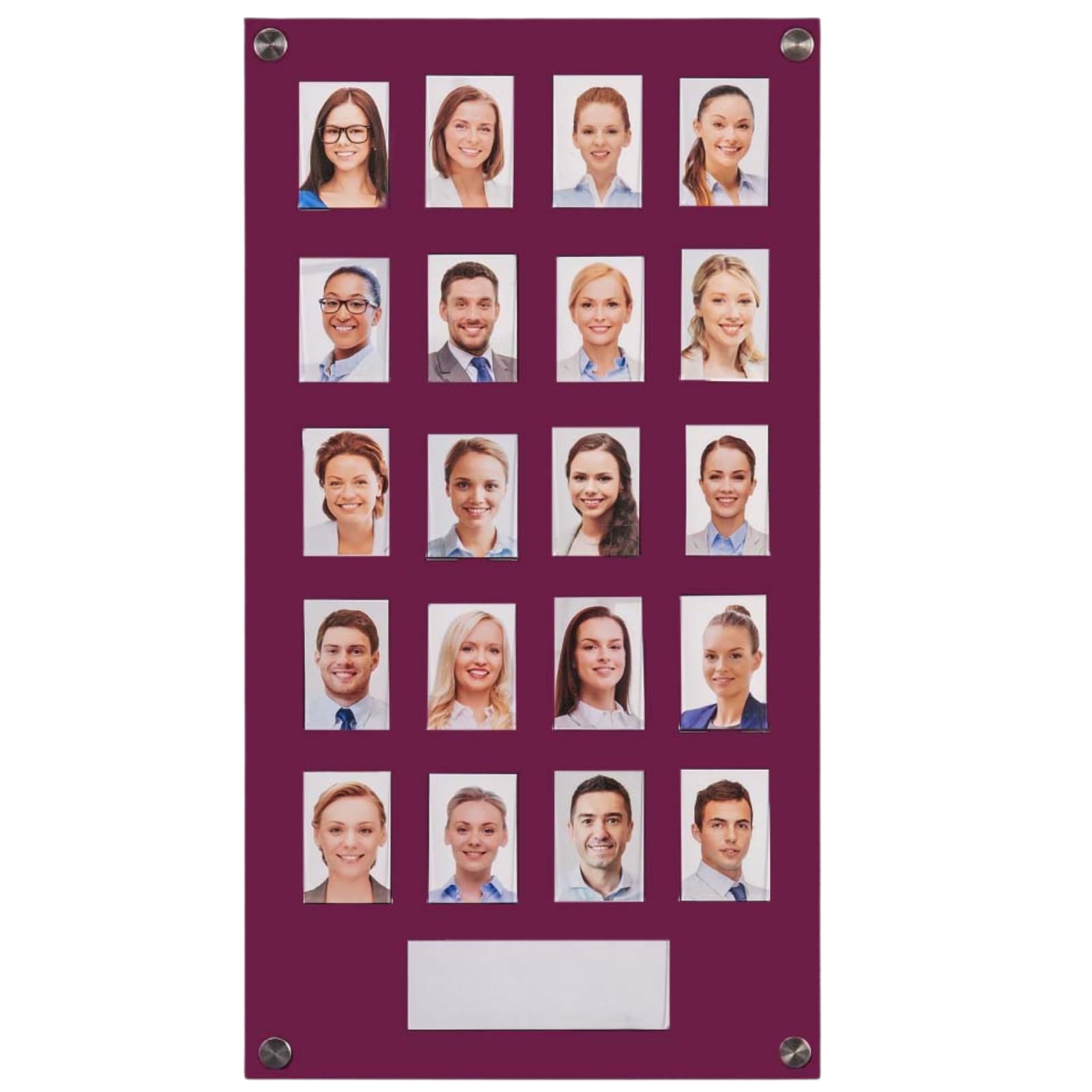 Get Acrylic Photo Frames - Maroon 20 Pocket Image Staff, Student, Employee Display Board With Pocket Header. 605mm Height x 328mm Width (60.5cm x 32.8cm)