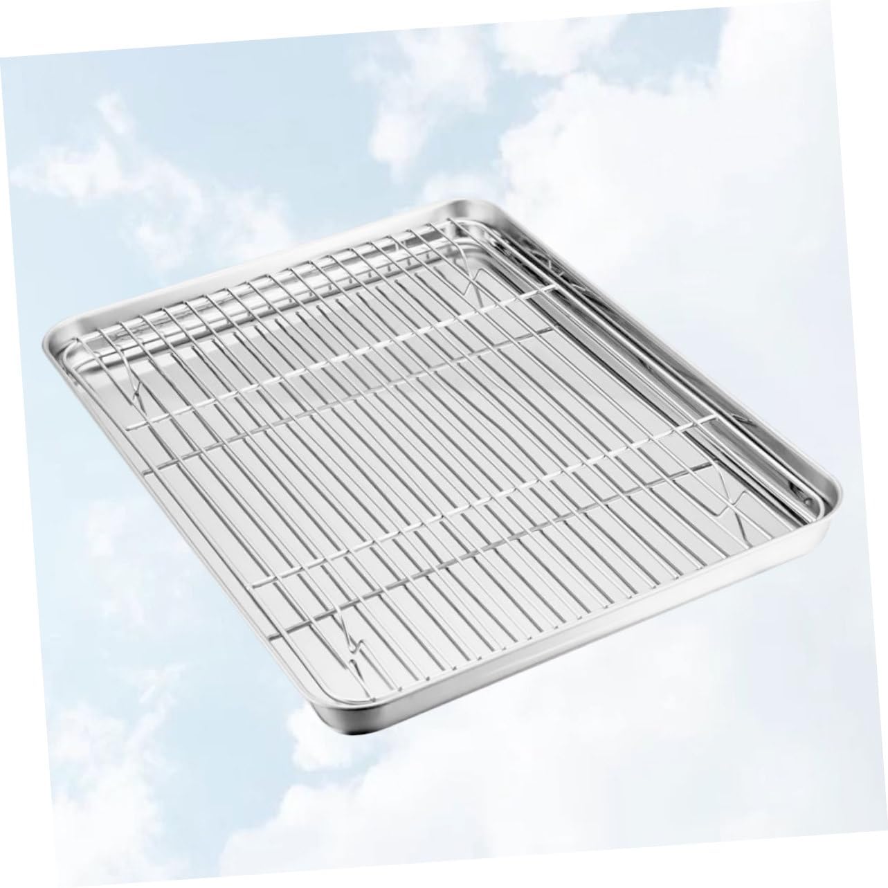 Lightweight Non-Stick Drain Pan Fry Pan Set for Barbecue Grill for Outdoor Cooking