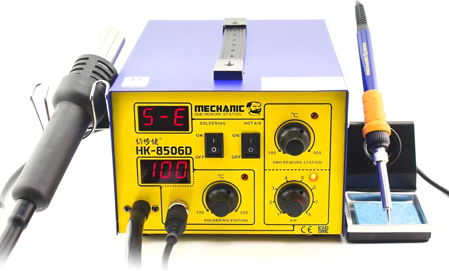 MECHANIC smd hot air rework station Digital Display Welding Station HK-8506D With Soldering Iron hot air gun For Phone Repair