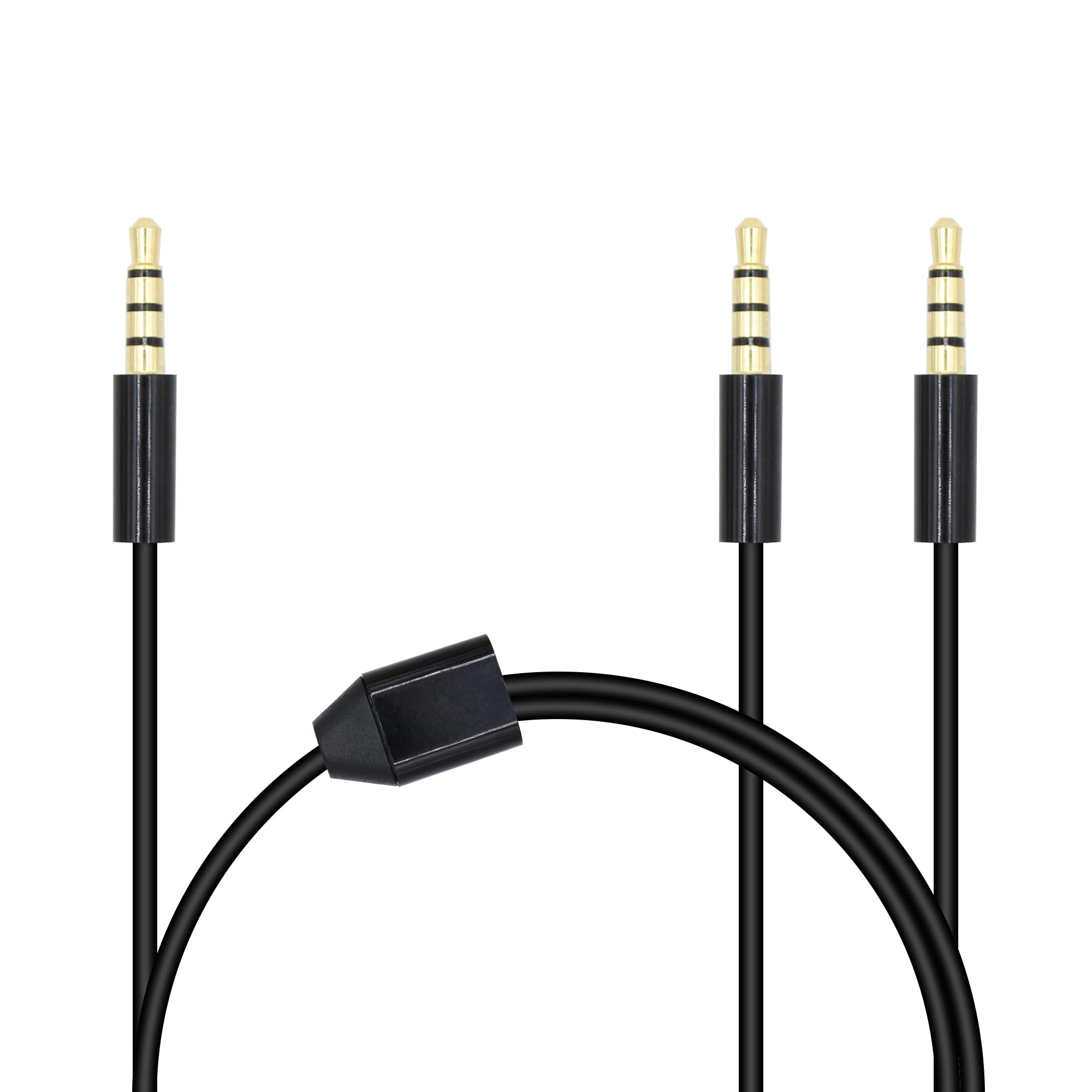 Répartiteur audio 3.5mm TRRS plaqué or mâle vers 2 mâles de 1m