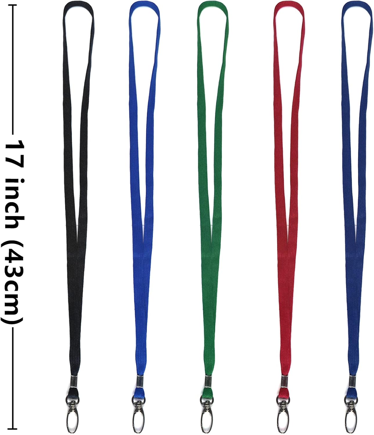 Beebel 100 Pack Lanyards Bulk Black Lanyard for Office Id Badges Flat Lanyard with Badge Clip Swivel Hook (100 Pack, Black) - Image 2