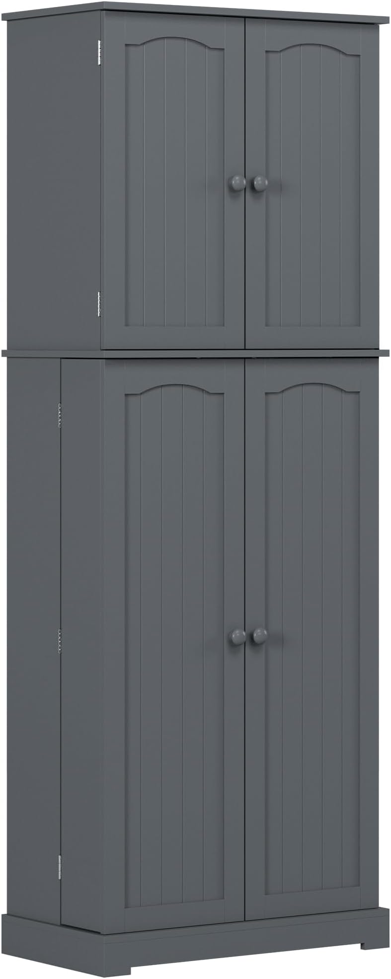 HOME BI 64" Kitchen Pantry Cabinet, Tall Freestanding Pantry Storage Cabinet, Food Pantry Cabinets with Doors and Shelves for Home Kitchen, Dining Room, Living Room (Grey)