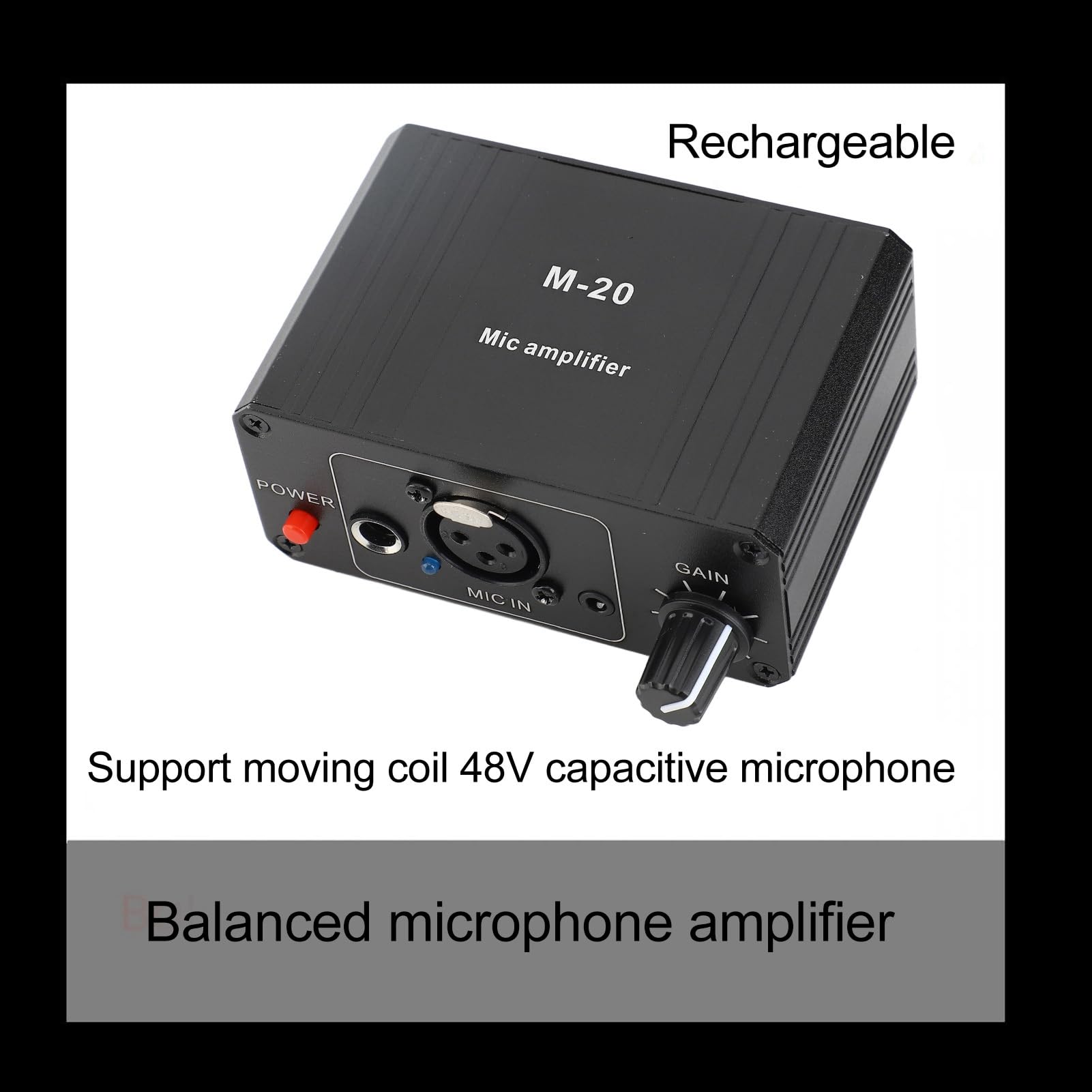Mikrofonvorverstärker, Mikrofonverstärkungsverstärker, 48-V-Phantomspeisung, XLR-Ausgang für Dynamisches Kondensatormikrofon, Mikrofonvorverstärker für die von Podcasts,