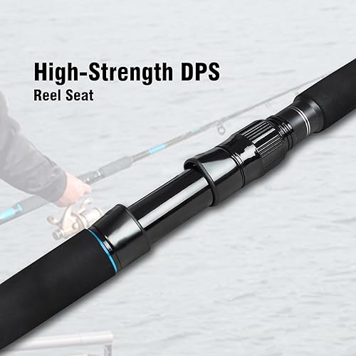 Miniatura 3 de Fiblink Caña de pescar de fibra de carbono de 4 piezas, 7 pies, caña de pescar giratoria de viaje, caña de pescar portátil para torneo para agua