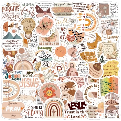 Boho Bible Verse Stickers - 50Pcs Gift Idea for Christian