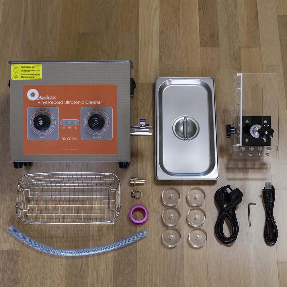 Macchina per la pulizia dei dischi in vinile, capacità 4 litri con timer di riscaldamento, rondella LP professionale da 140 W per album in vinile da 30,5 cm, pulizia e manutenzione efficaci