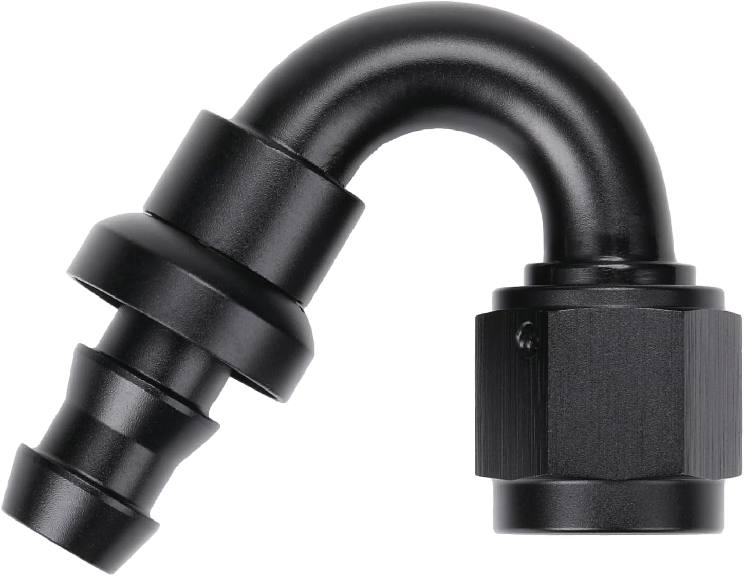 12AN 45 Degree Push Lock Hose Fitting End Adapter Aluminum Black 2PCS