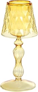 Uonlytech Glass Candlestick Candle Holder Decorative Candle Stand for Pillar or Tea Light 7.48 X 3.14 X 3.14 in Home Bedroom Office Wedding Table Centerpiece 1 pc