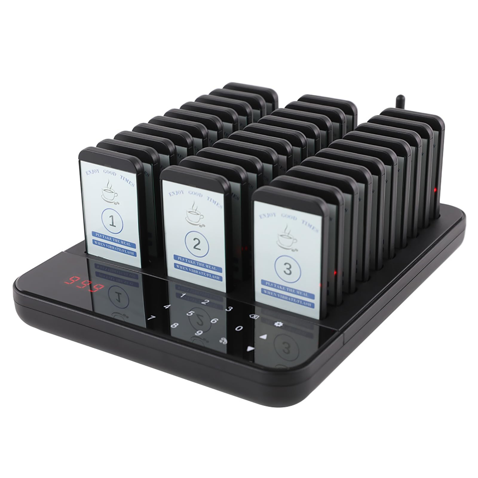ZJLZJLO Wireless Buzzer Calling System, Restaurant Pager System, Vibrating Food Pickup Device, Dessert Shop Queue Number Calling System, for Restaurants, Cafes, Fast Food Restaurants,30 pagers