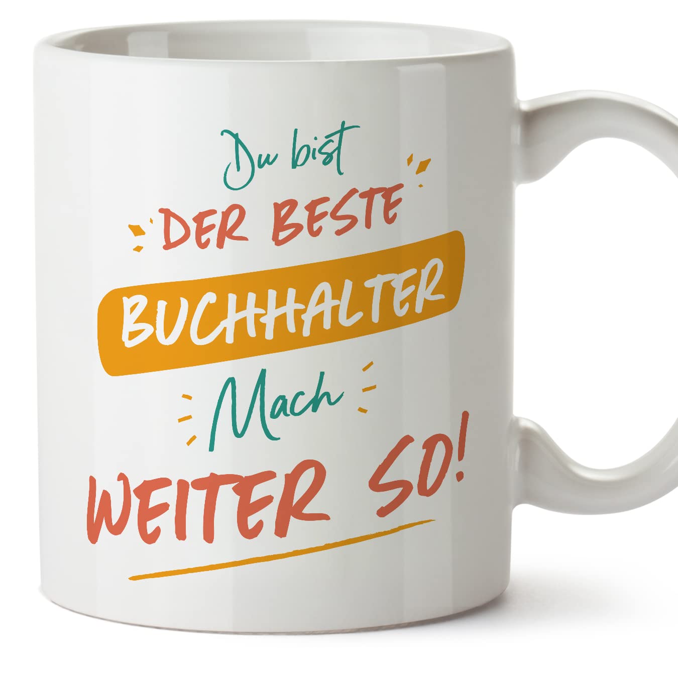 MUGFFINS Accountant Man Mug - in German - Du bist der Beste mach weiter so! - Funny Gift for Colleagues - Ceramic 11oz Mug