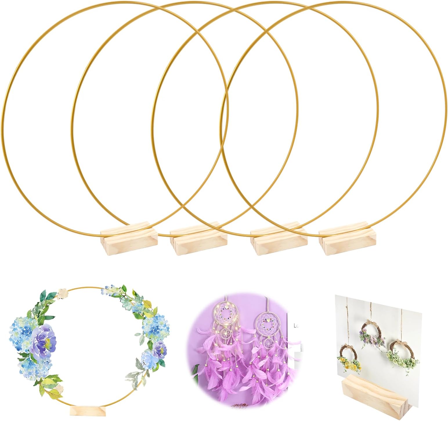 Piashow Metallringe zum Basteln, 6 Stück Dekoring mit Fuß, 30cm Gold ...