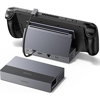 UGREEN Steam Deck Dock 9-in-1 USB C Docking Station with Foldable Stand, 4K@120Hz DP, Gigabit Ethernet, PD 100W, 10Gbps USB A&C 3.2, TF/SD for Steam Deck, Rog Ally, ROG Xbox Ally, Legion Go etc.
