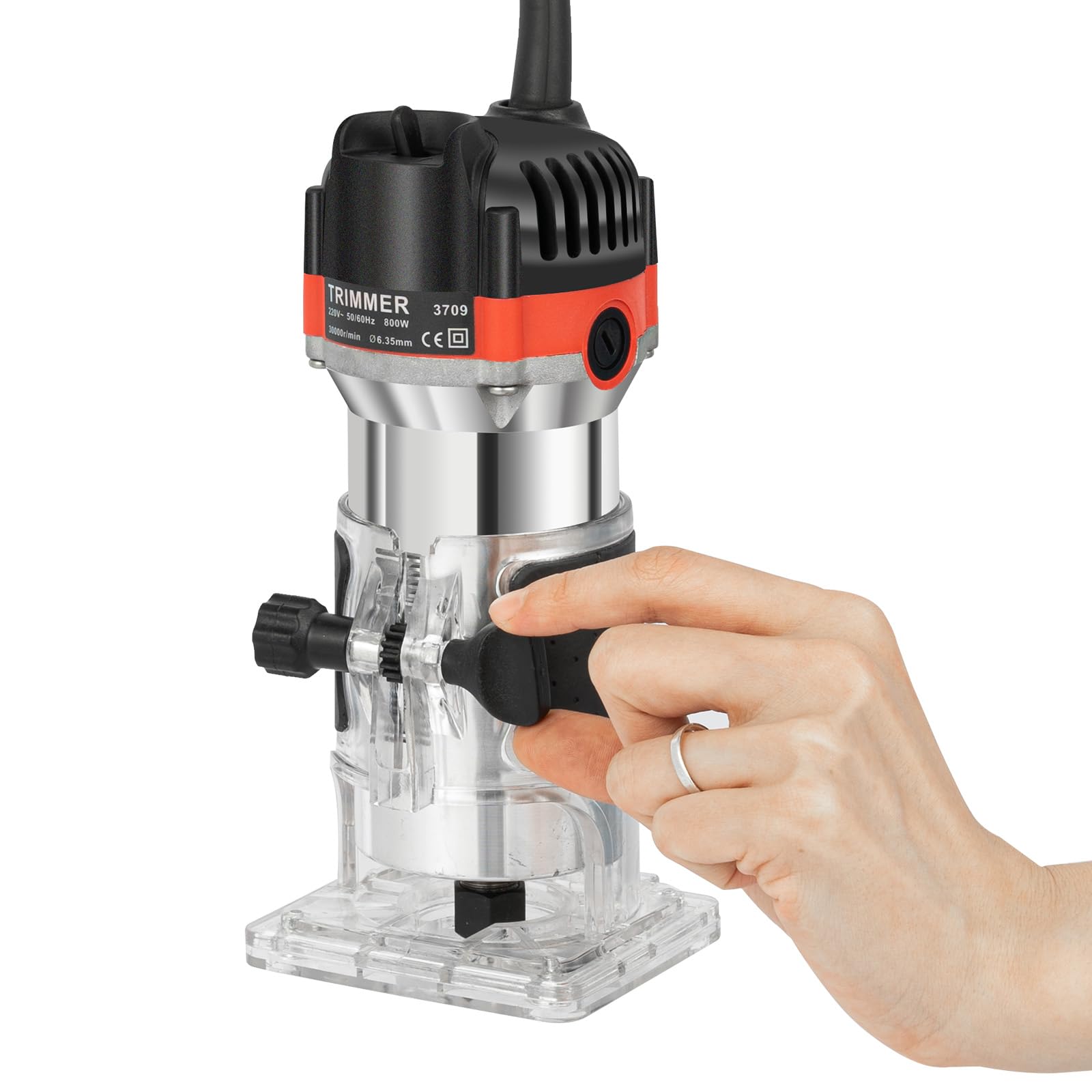 Taglierina a mano elettrica per legno, trimmer con una sola mano, fresatrice per bordi compatta, router per legno, fresa multifunzione, kit per router compatto, trimmer elettrico a mano