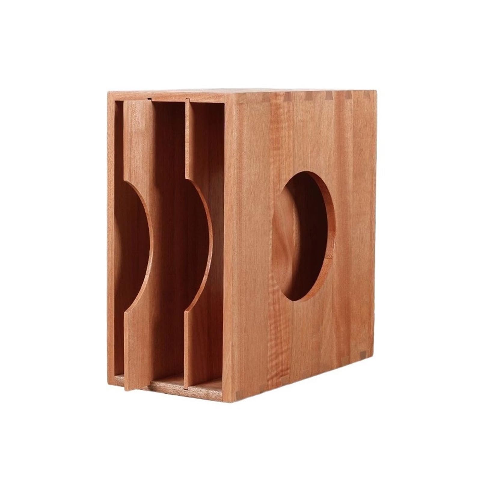 Hhaoran-9868 CD Holder Tabletop Three Compartment Vinyl Record Rack Wooden CD Albums Box with Pull-out Shelves CD/DVD Rack