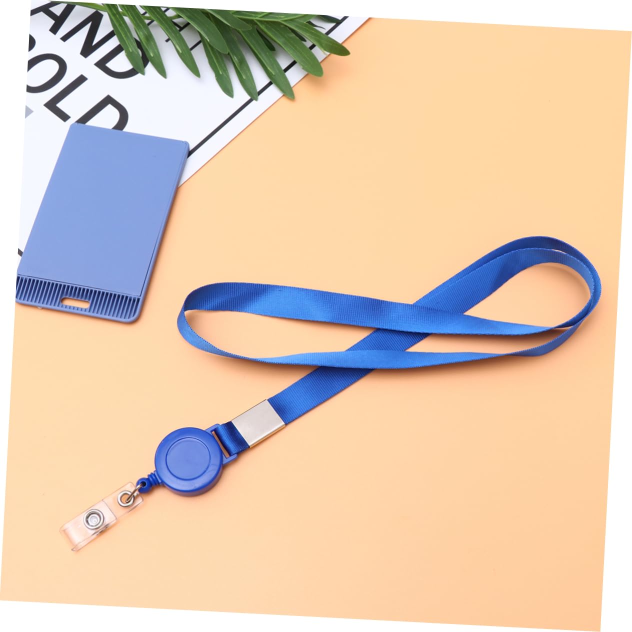 Blu Staffa Id Cordino Tracolla Metallo Clip & Giallo Carta Badge - Foto 4