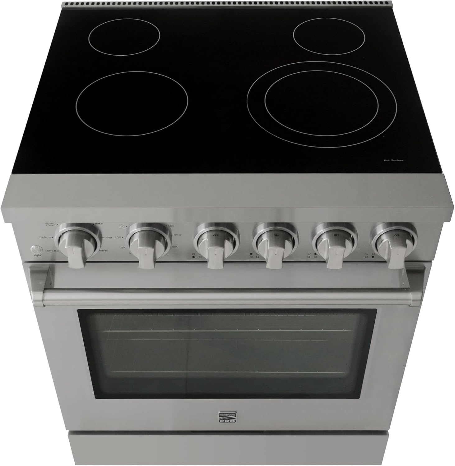 Kenmore PRO 30" Front Control Freestanding Gas Range, 5.0 Cu. Ft Oven With True Convection & Air Fry, 5 Burner Cooktop, 7 Function Convection Oven With Pizza, Defrost & Steam Clean, Stainless Steel