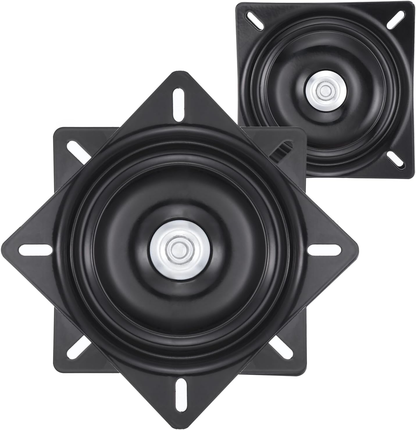 uxcell 2 Pack 6 Inch Bar Stool Swivel Plate Replacement, Chair Swivel Base with Ball Bearing, Seat Swivel Base 300lbs Capacity for Bar Stool, Swivel Chair or Recliner, Black