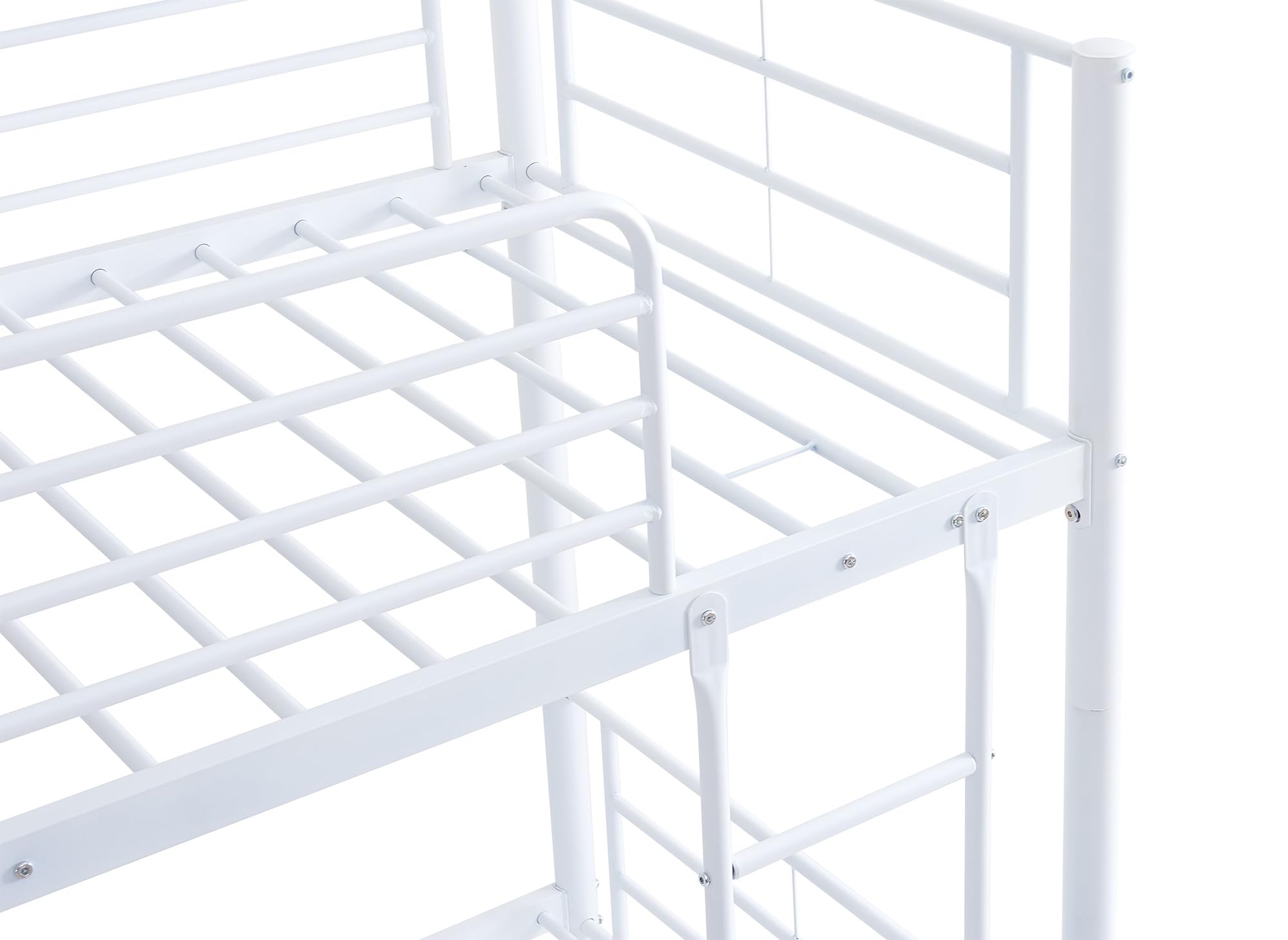 DecoInParis Lit superposé Twins en métal Blanc 90 X 190 cm + sommiers
