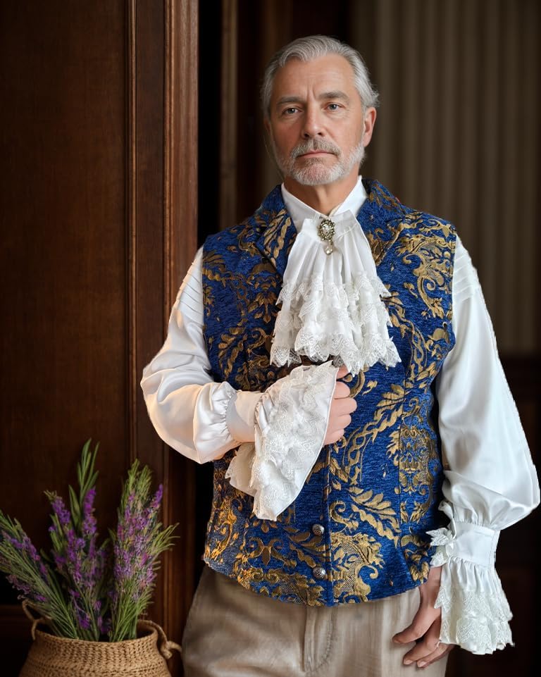 Mens Victorian Steampunk Vest Gothic Corset Waistcoat Masquerade Outfit Dress Jacquard Goth Suit Costume - Image 3