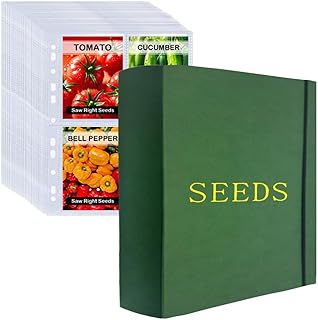 Extra Large Seed Storage Organizer Binder,3 Ring Seed Packet Organizer w...