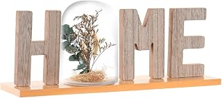 DKD Home Decor Figura Decorativa de la Marca, Color Amarillo, de Cristal, Madera y MDF (40 x 10 x 14 centímetros)
