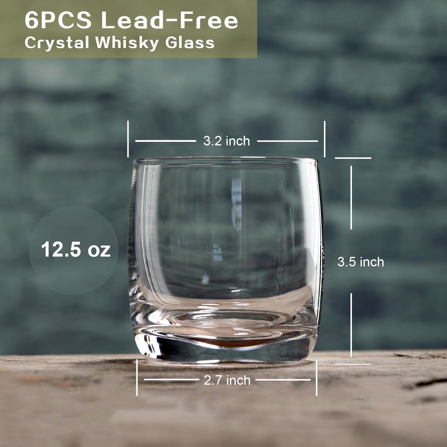 Whiskey Glasses Set of 6, Premium Crystal Bourbon Glass, 12.5 oz Drinking Glasses for Scotch, Cocktail, Whisky and Juice, Transparent Rocks Glasses, Dishwasher Safe Glassware, Gifts for Christmas - Image 2