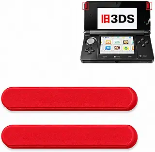 EC Support 互換品 旧型3DS専用 上部 トップ 液晶 LCD スクリーン フロント ゴム フィート カバー パッド ゴム足 ゲーム コンソール 修理部品 パーツ 互換品 ブラック (レッド)