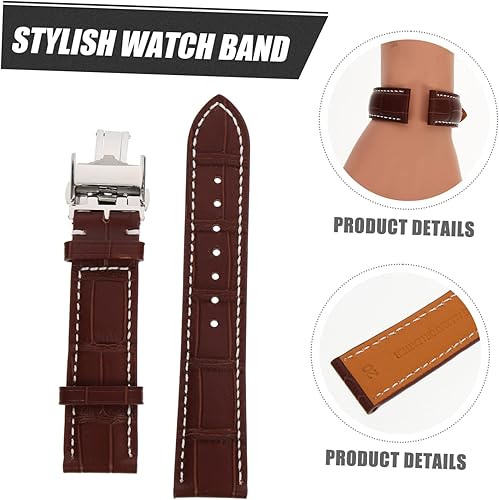 Miniatura 6 de OFFSCH watch strap mens watch bands leather watch band universal skin-friendly watchband Stainless steel watch