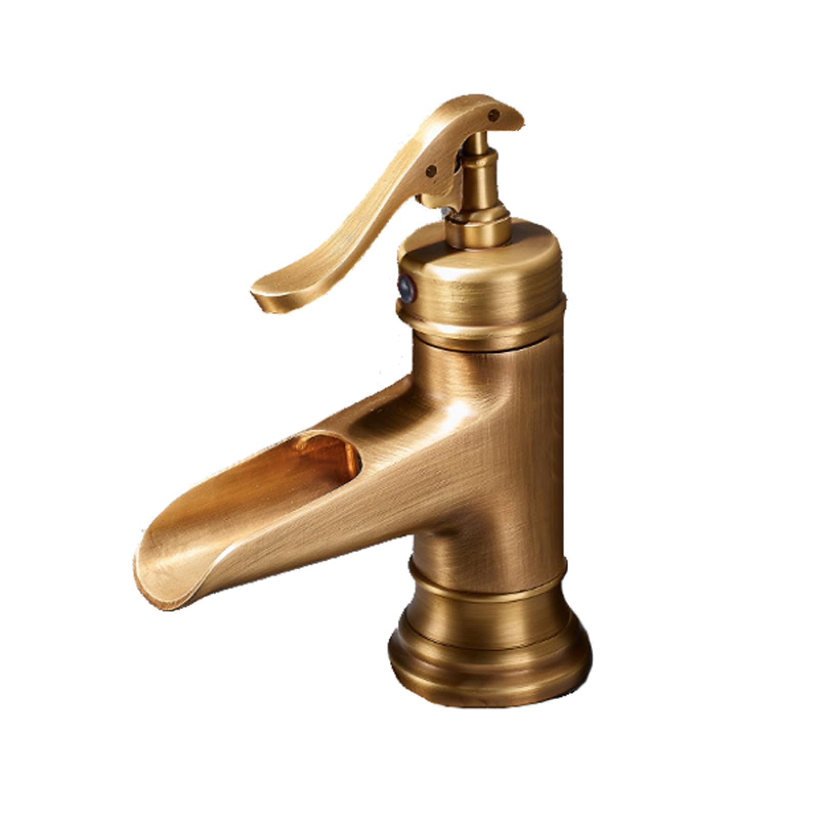 Wdsopk Antique Vintage Single Lever Mixer Tap, Waterfall Sink Faucet For Washbasin ( Short)