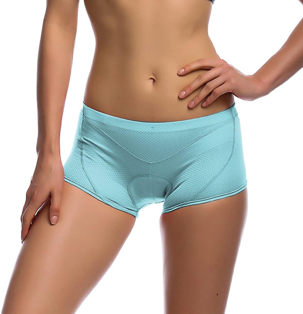 iCreat Women's Cycling Shorts Bicycle Pants High Air Permeability Equestrian Undershorts Underwear Unisex with 3D Breathable Soft Pad XL Blue