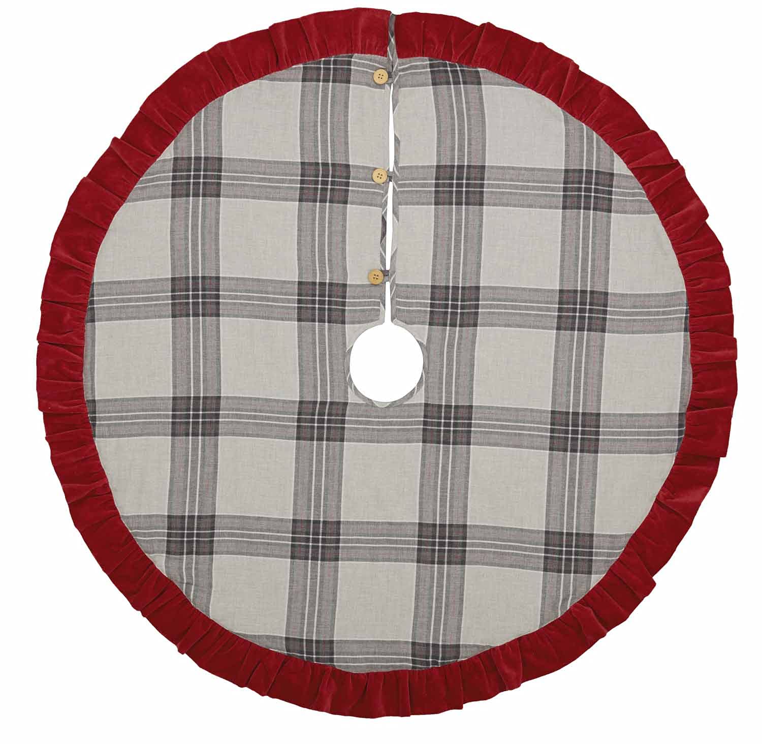 Gonna Per Albero Di Natale A Quadri - Rosso E Nero Rustica 48