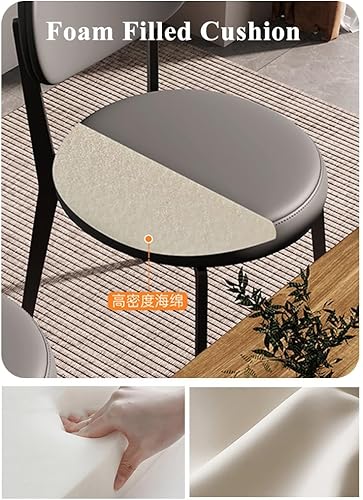 Miniatura 5 de YCKEGEW Sillas de comedor modernas de piel sintética, 2 piezas, sillas laterales para sala de estar, sillas de restaurante con respaldo, silla