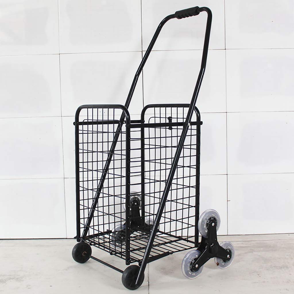 Carrello Della Spesa Dei Camion Della Mano, Carrello Della Spesa Pieghevole Carrello Portatile Carrello Dei Carrelli Del Metallo/Black/B