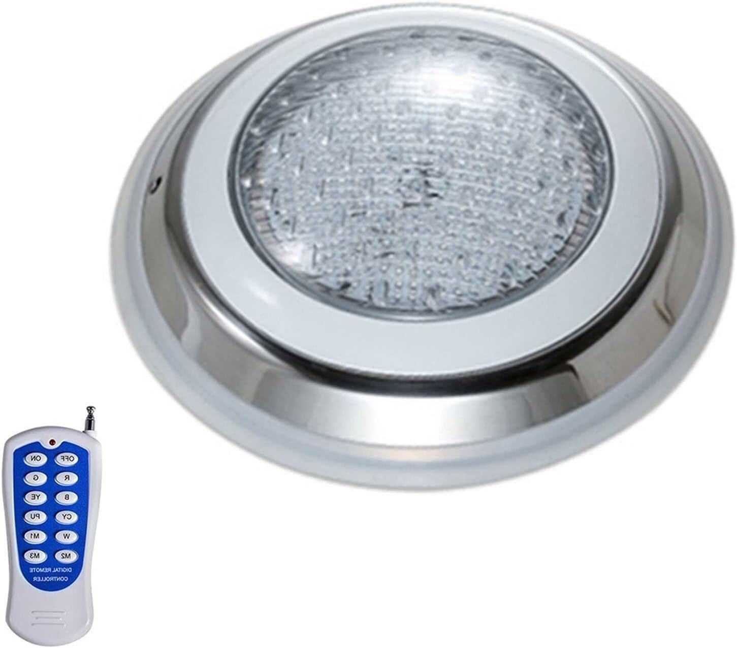 HynJGih LED Ring Fountain Underwater Light with Remote Control, RGB Submersible Light for Outdoor, Garden, Swimming Pool(12w(12V))