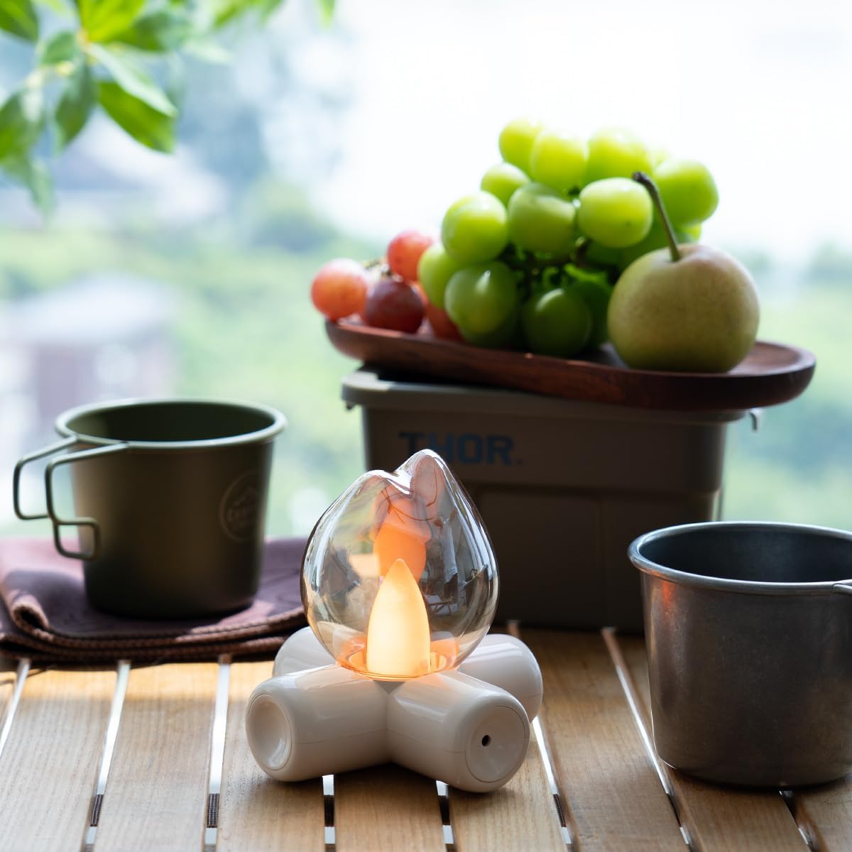 Campfire Lamp, LED Flame Effect Table Lamp, Warm Atmosphere Night Light for Bedroom Bedside, Living Room, Bar Decor, Home Decoration, Fire Bowl Style, Creative Gift