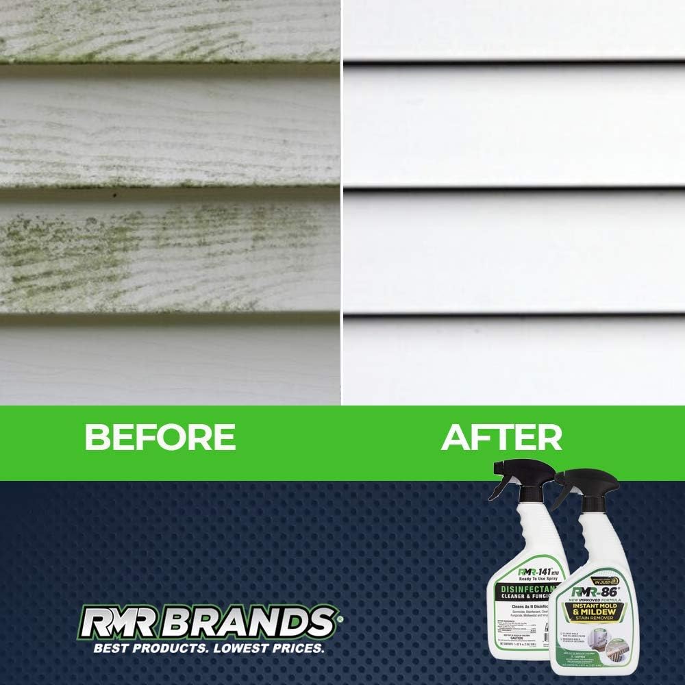RMR Brands Complete Mold Killer & Stain Remover Bundle - Mold and Mildew Prevention Kit, Disinfectant Spray, Mold and Mildew Stain Remover, Includes 2-32 Ounce Bottles : Industrial & Scientific