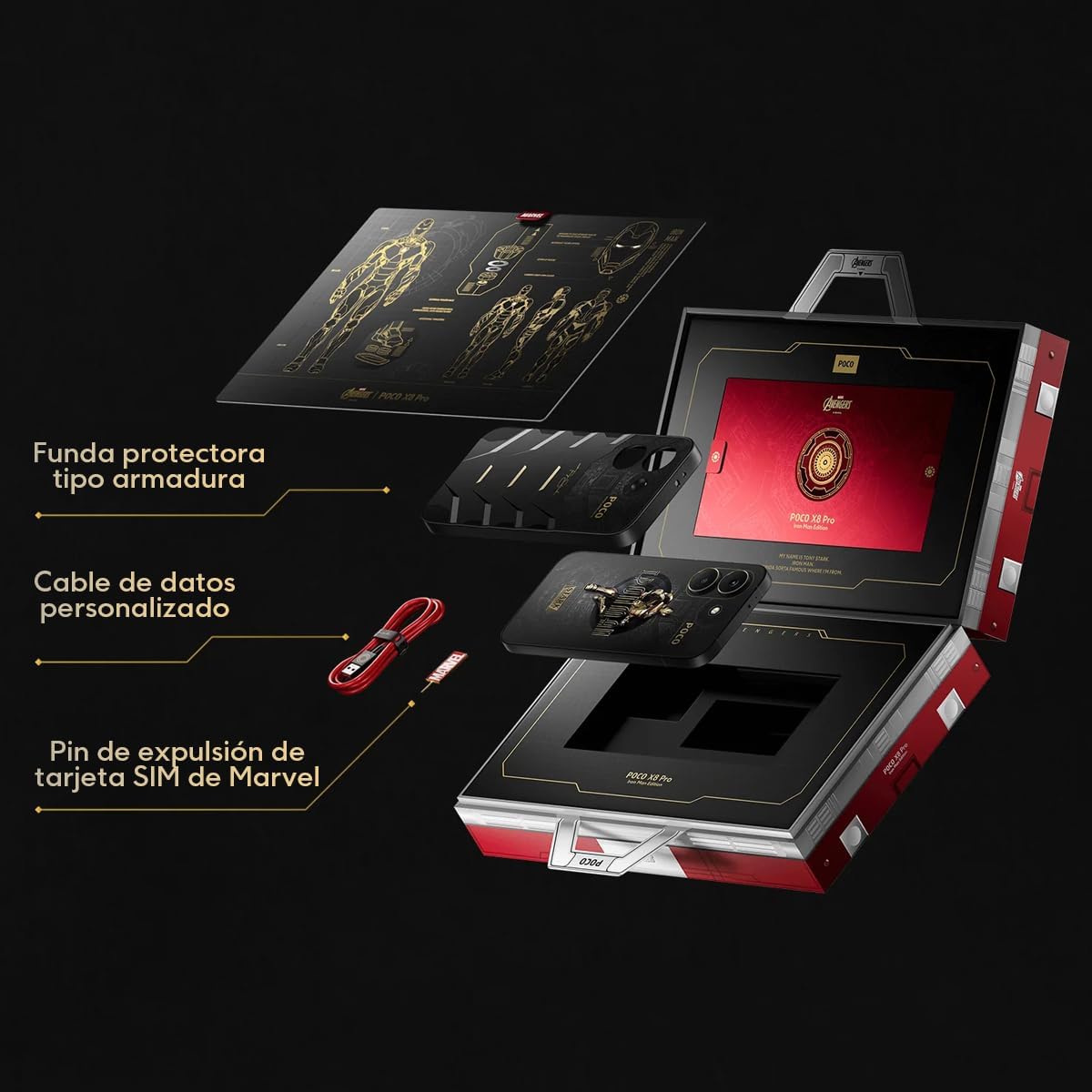 XIAOMI Poco X8 PRO 5G Ai (Compatible with Tmobile Mint Tello & Global) (512GB + 12GB) 6.59" 50MP Gamers Phone NFC Dual sim Unlocked Model 2511FPC34G Liberado (Iron Man Edition (No Charger)) | Compatible with Tmobile Mint Tello & Global, 50MP Gamers Phone, NFC Dual SIM Unlocked, Model 2511FPC34G, No Charger