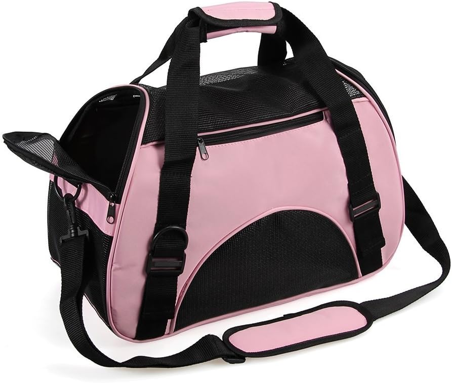 Portable Pet Carrier Airline Approved - Travel Pet Carrier with Bottom Cushion Pad Cat Carrier Puppy Carrier Under Seat Cat in a Bag Carrier Soft Sided Pet Carrier for Small Dog, Kitten, Rabbit, Cat
