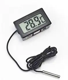 Termômetro digital profissional com tela LCD eletrônica portátil para geladeira/freezer/aquário/temperatura do tanque de peixes - preto