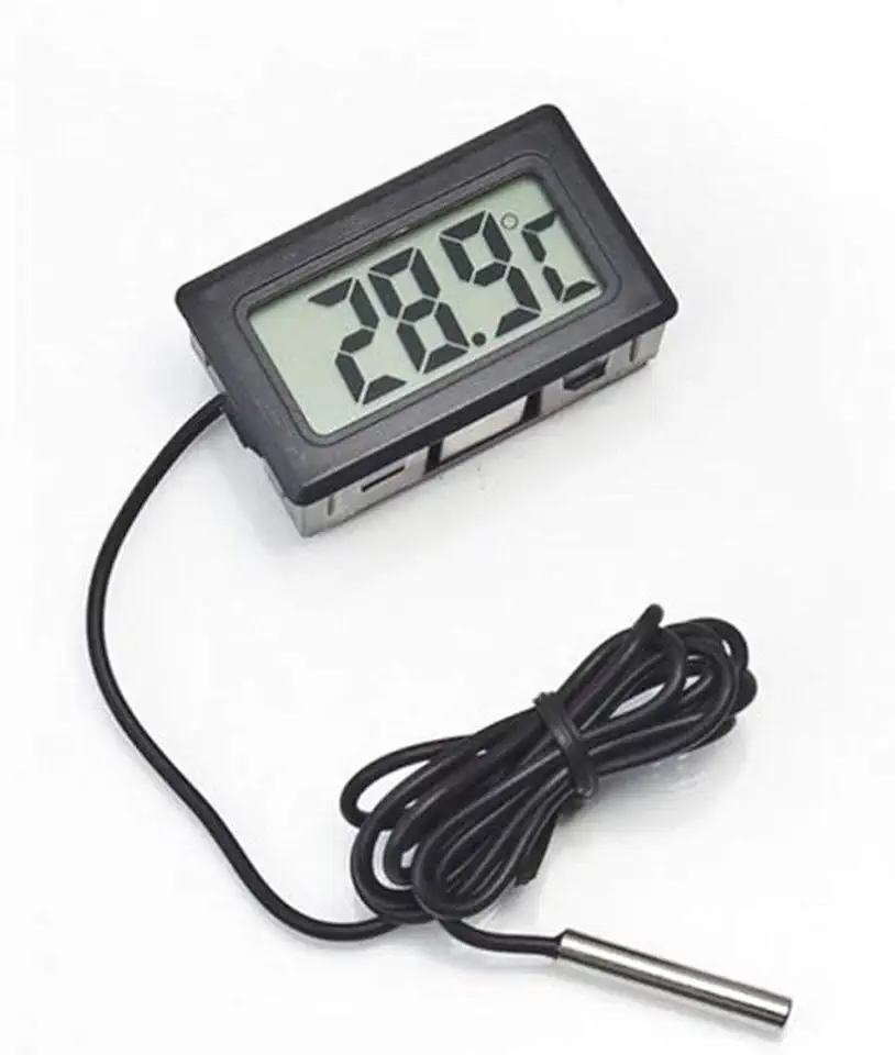 Termômetro digital profissional com tela LCD eletrônica portátil para geladeira/freezer/aquário/temperatura do tanque de peixes - preto