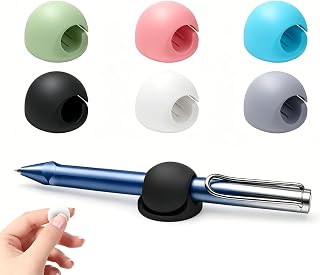 6 Pack Adhesive Pencil Holders for Desk, Flexible Silicone Pen Holder for School & Office, Adhesive Pencil Holders & Pen Holders for Refrigerator, Whiteboard, Locker Accessories (Colors_B)