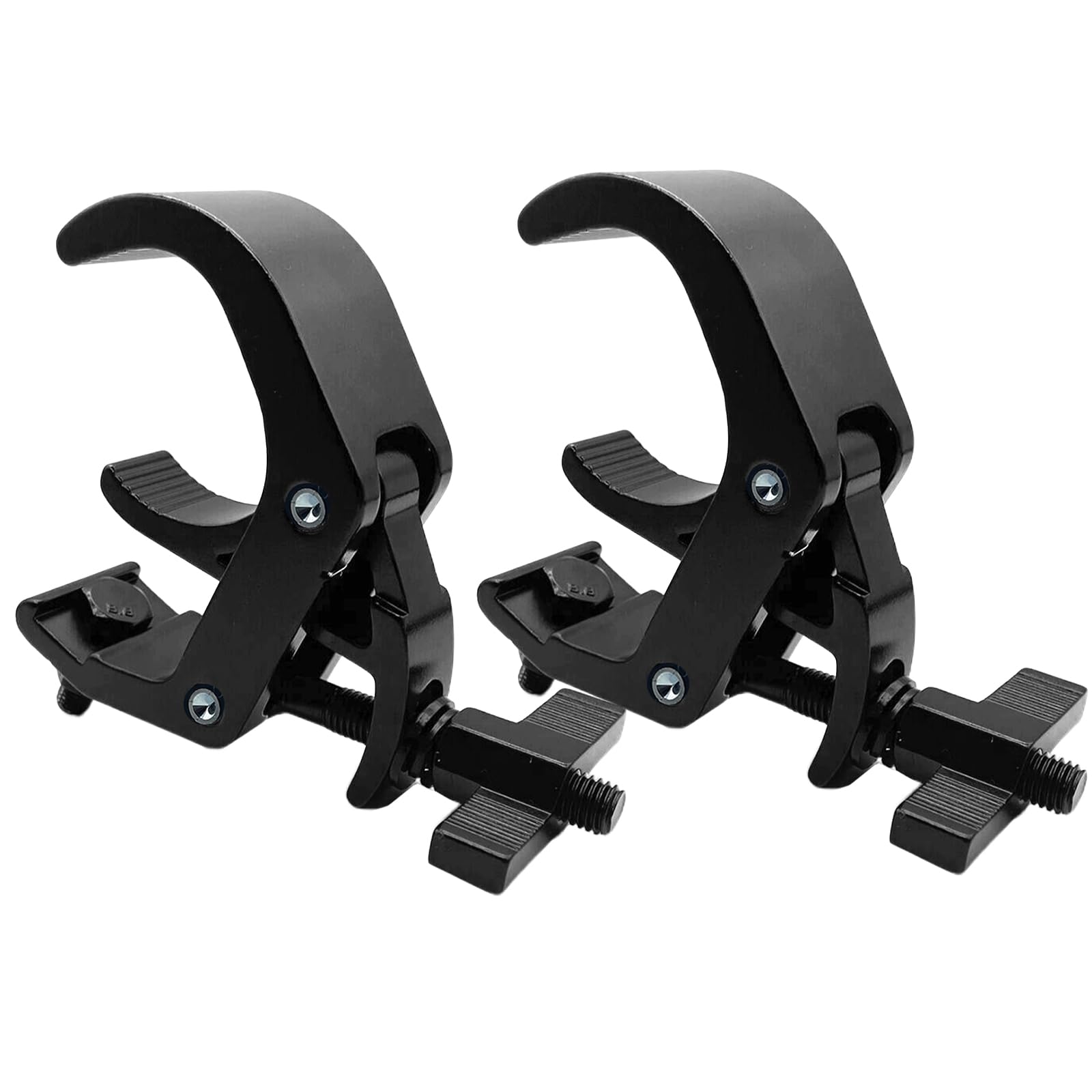 Truss Clamp 2 Pack Stage Light Clamp ，Heavy Duty 440 LB DJ Light Clamps 38-70mm(1.49-2.75") OD Tube/Pipe, Aluminum Alloy Stage Light Clamp Hook for DJ Lighting Par Lights Spot Lights