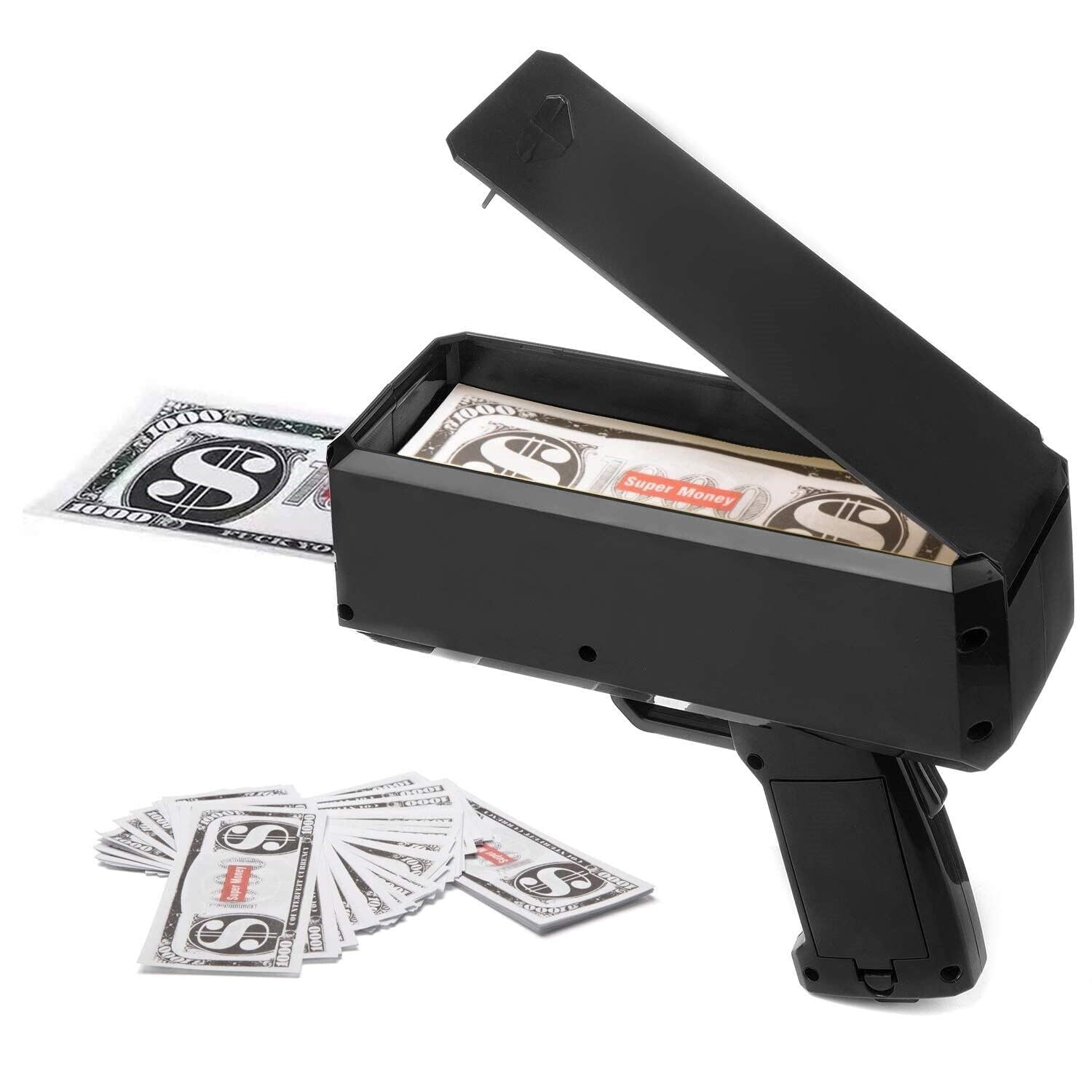 PUFFF Smart Indian Money Gun Cash Cannon for Punjabi Wedding, Parties and Fun Includes 100 Fake Dollars |Black Color | (B0D6WFSFG1) Amazon Price History, Amazon Price Tracker